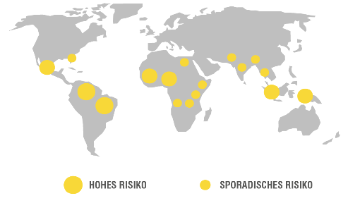 Zika Virus Länder Karte Verbreitung